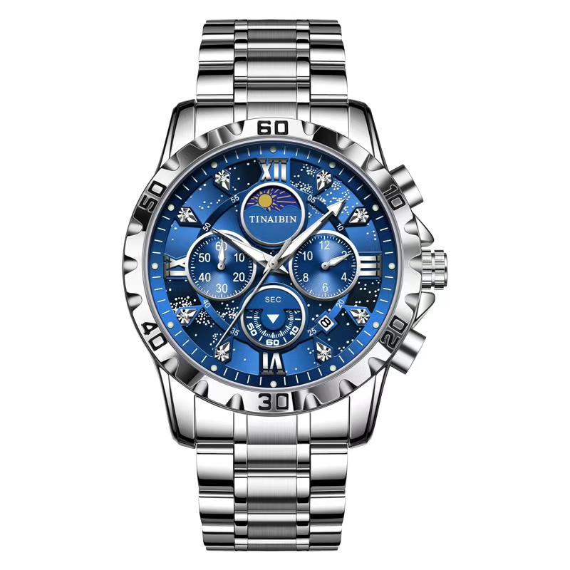 Tinaibin 6626: The Ultimate Blue Dial Multi-Function Men's Watch - Image 2
