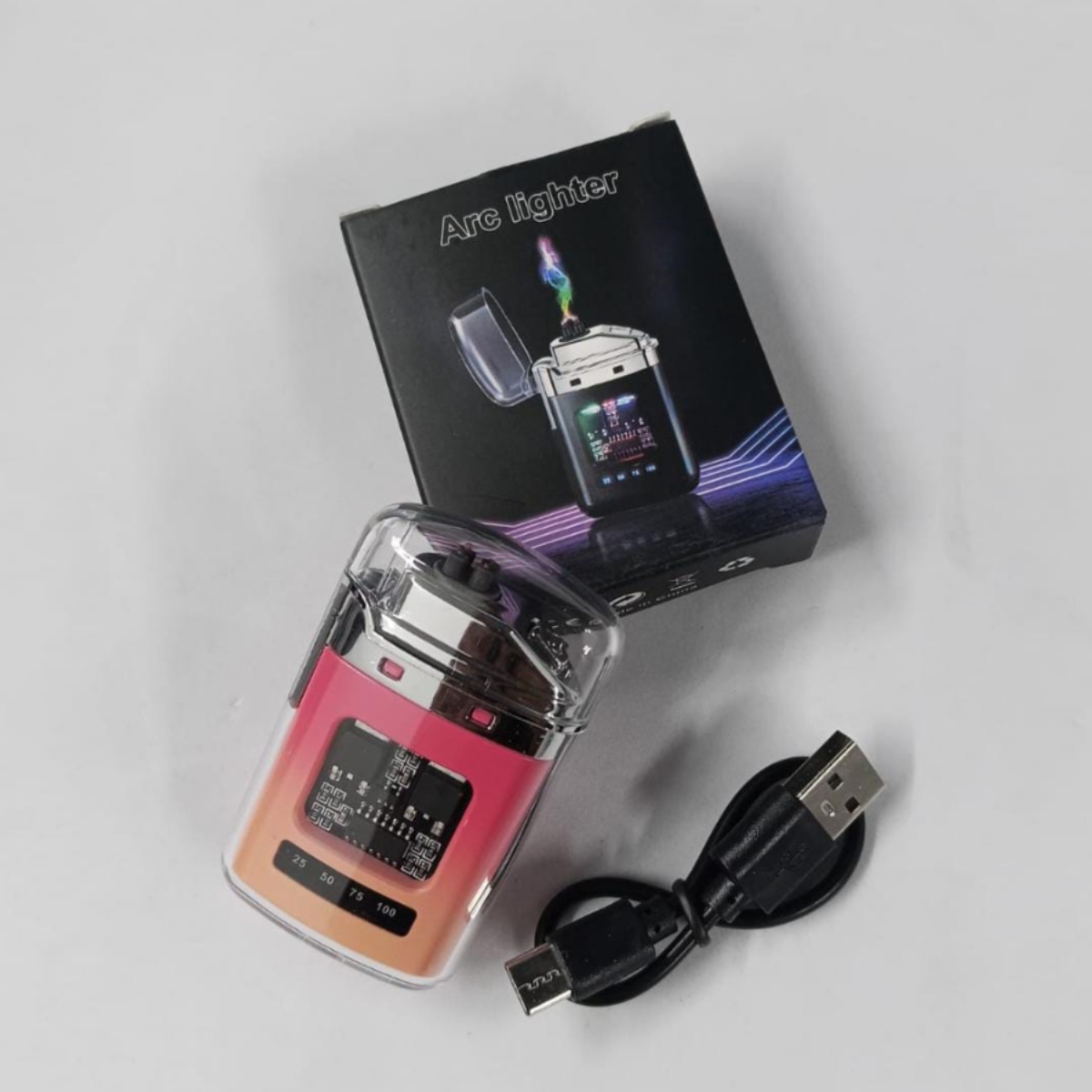 Transparent Double Arc USB Rechargeable Lighter - Image 2
