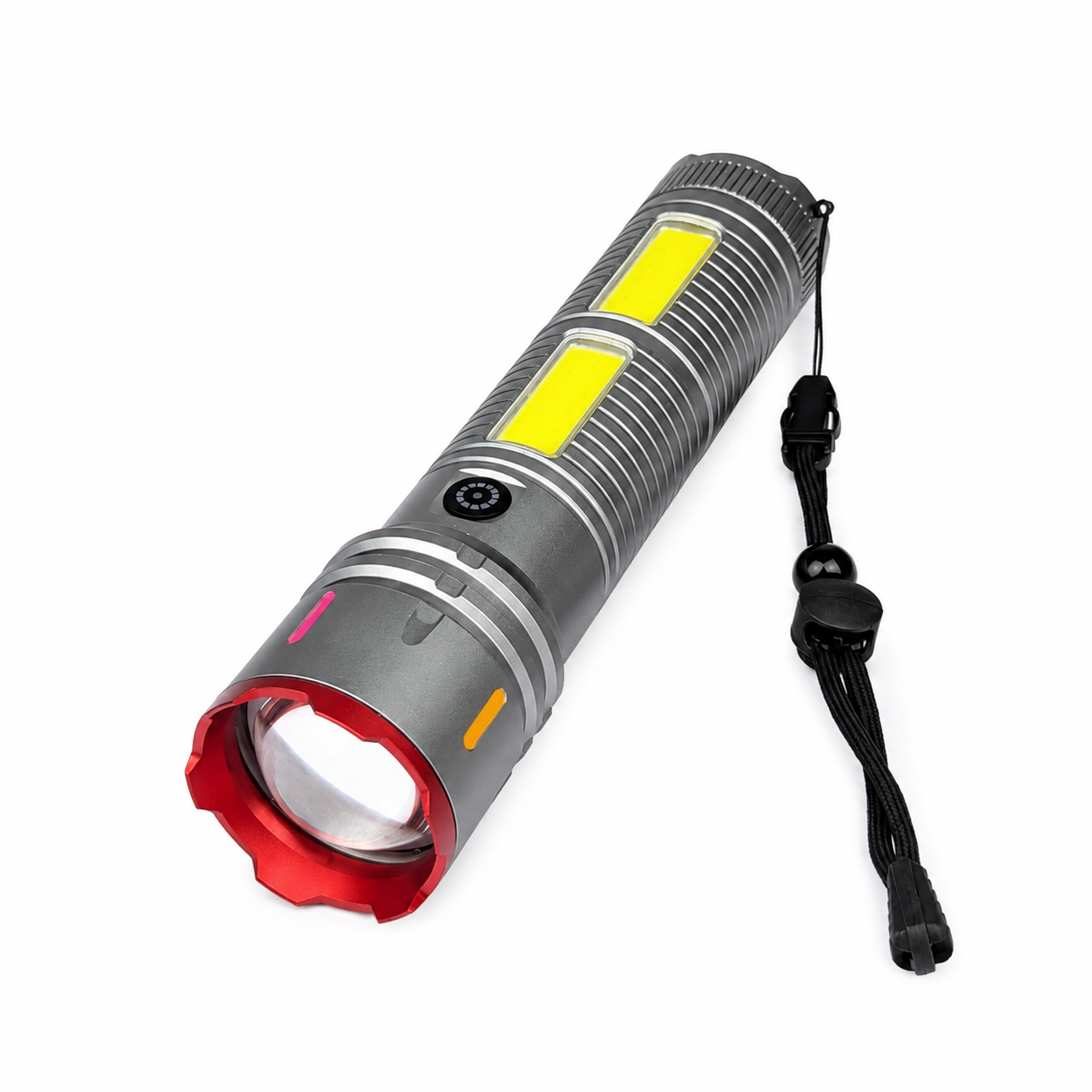 Premium Laser Cannon X03 Metal Tactical Flashlight -Long Lasting LED Torch with Built-in Power Bank - Image 4